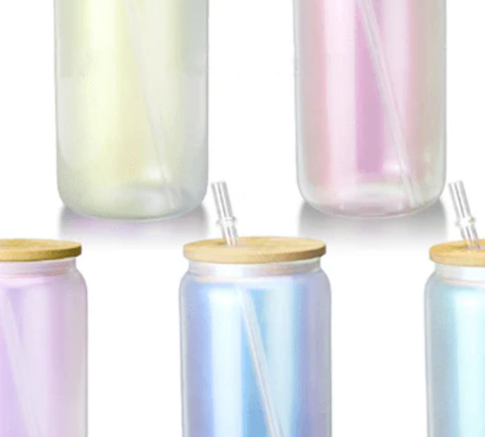 Glitter 16oz glass cups