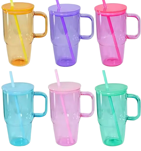 Coloured glass tumblers